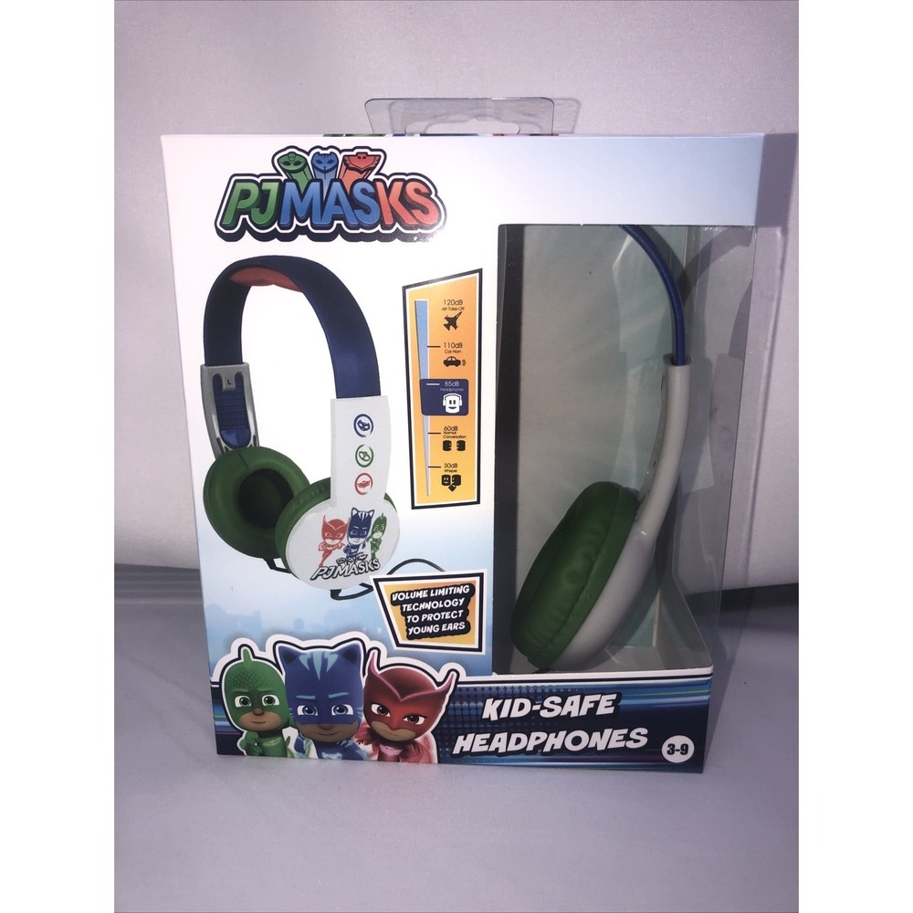 PJ MASKS Kid Safe Headphones ‎ Volume-Limiting Ages 3–9  New Sealed